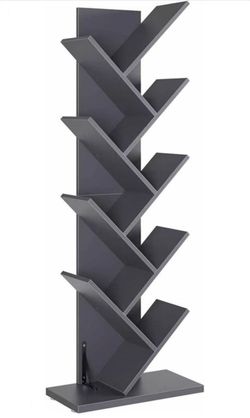 HOMFA Bookshelf Tree-Shaped Bookshelf 8-Layer Shelf High Display Stand Free-Standing Storage Rack Suitable for Living Room Study Office Bookshelves an