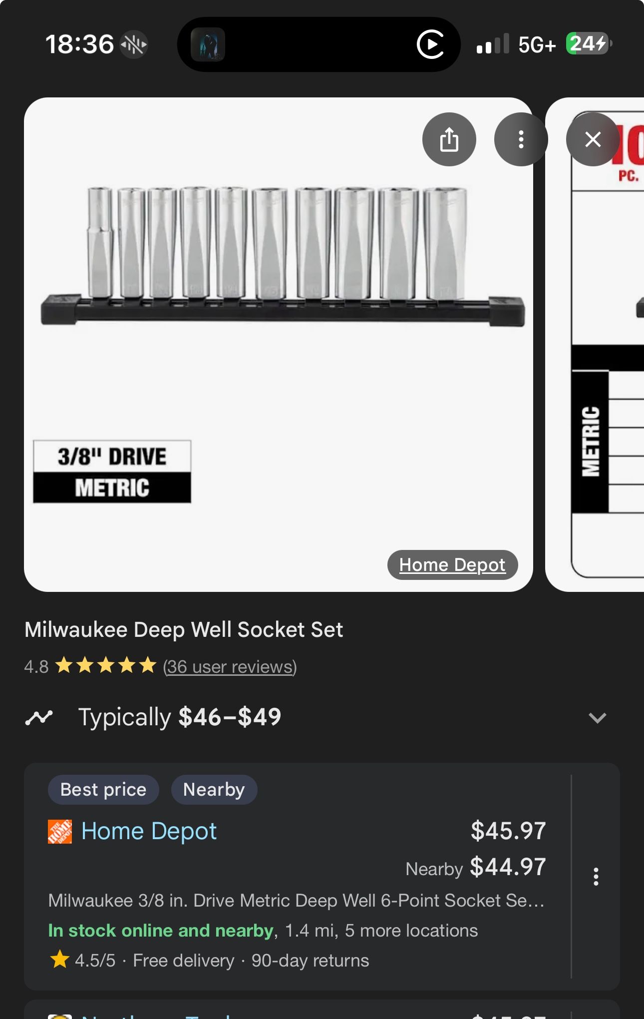 Milwaukee 3/8 Deep Sockets