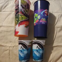 Super mario galaxy movie cup + Jurassic park rebirth cups all low price