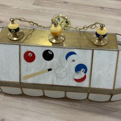 Pool Table Hanging Lamp – Billiards Theme – 38” 3-Light Fixture – $100 OBO