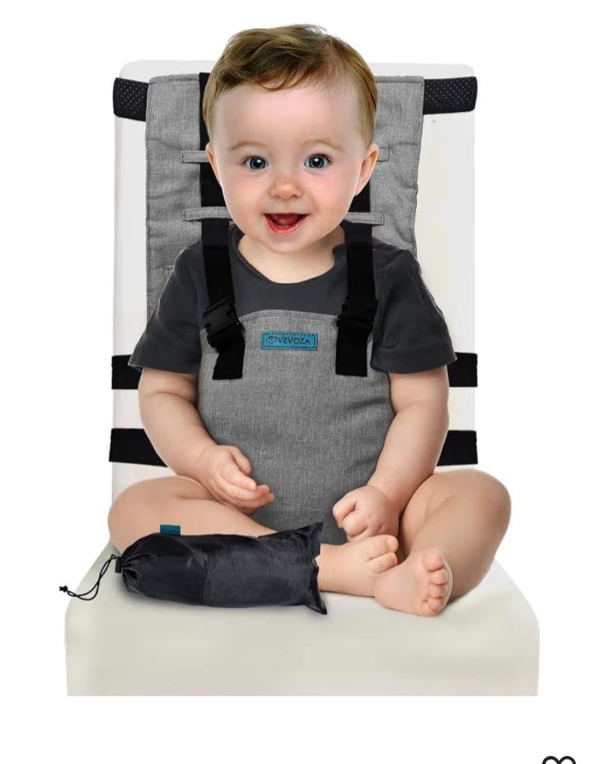 NEW Baby Portable High Chair for Travel | Essential Travel Highchair | Baby Chair Harness