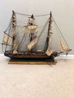 Vintage Spanish frigate ship model