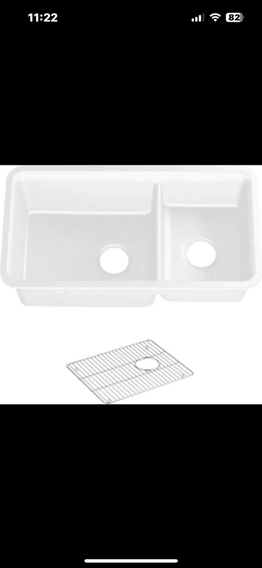 Kohler K-8204-CM6 Double Basin - White Cairn Undermount Neoroc Granite Composite