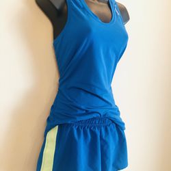 NWOT Reebok Speedwick Running Tank and Short Set XS in Blue and Surf Green