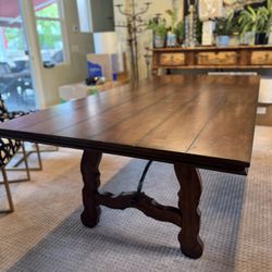Solid Wood Dining Table – Rustic Farmhouse Style – Seats 8+