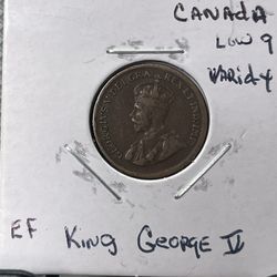 1929 1C Canadian Low 9 Variety King Goerge V Brown