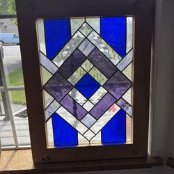 Gorgeous Stain Glass Window In Frame