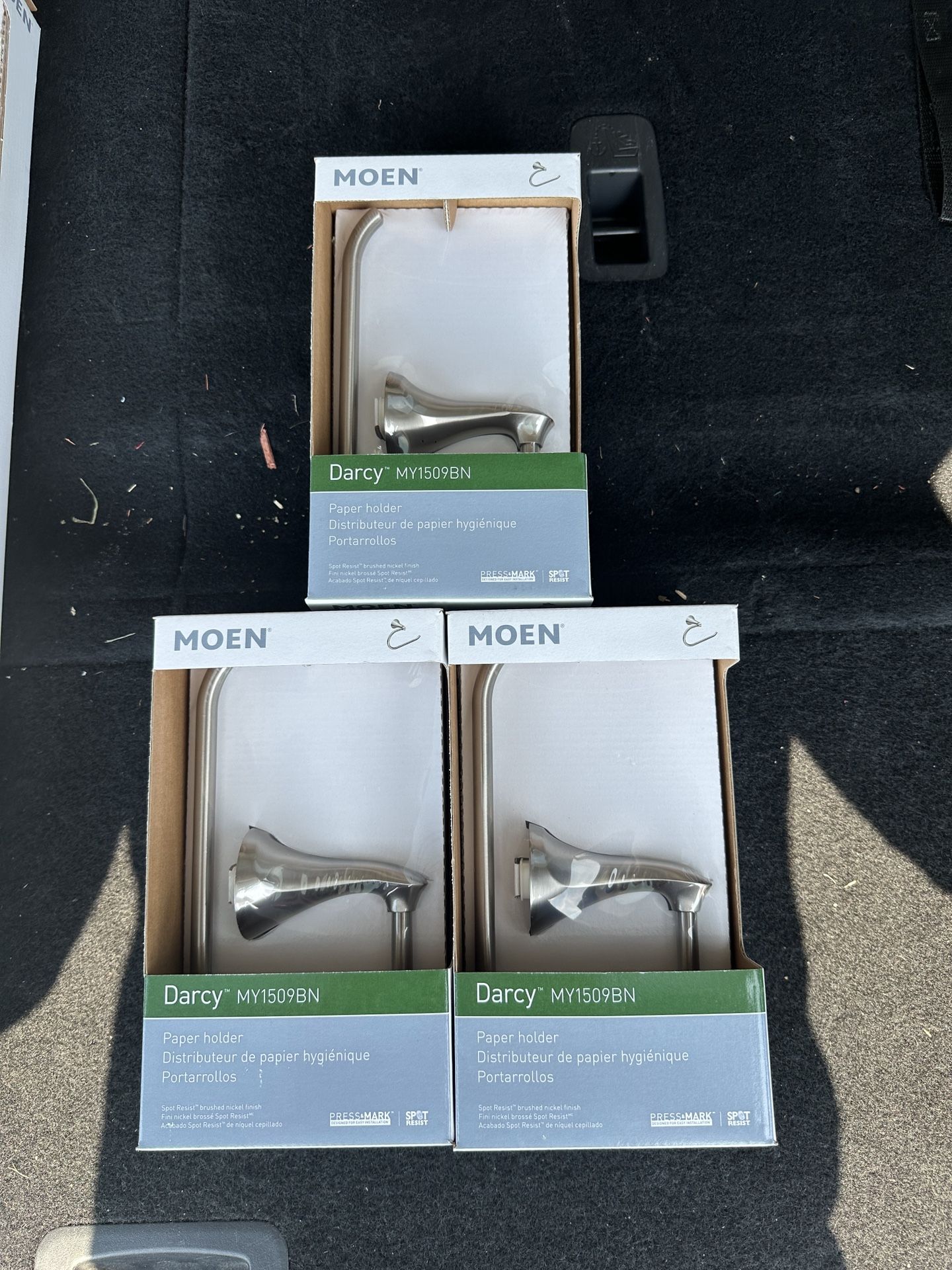 Brand new - MOEN Darcy Single Post Toilet Paper Holder with Press and Mark in Brushed Nickel