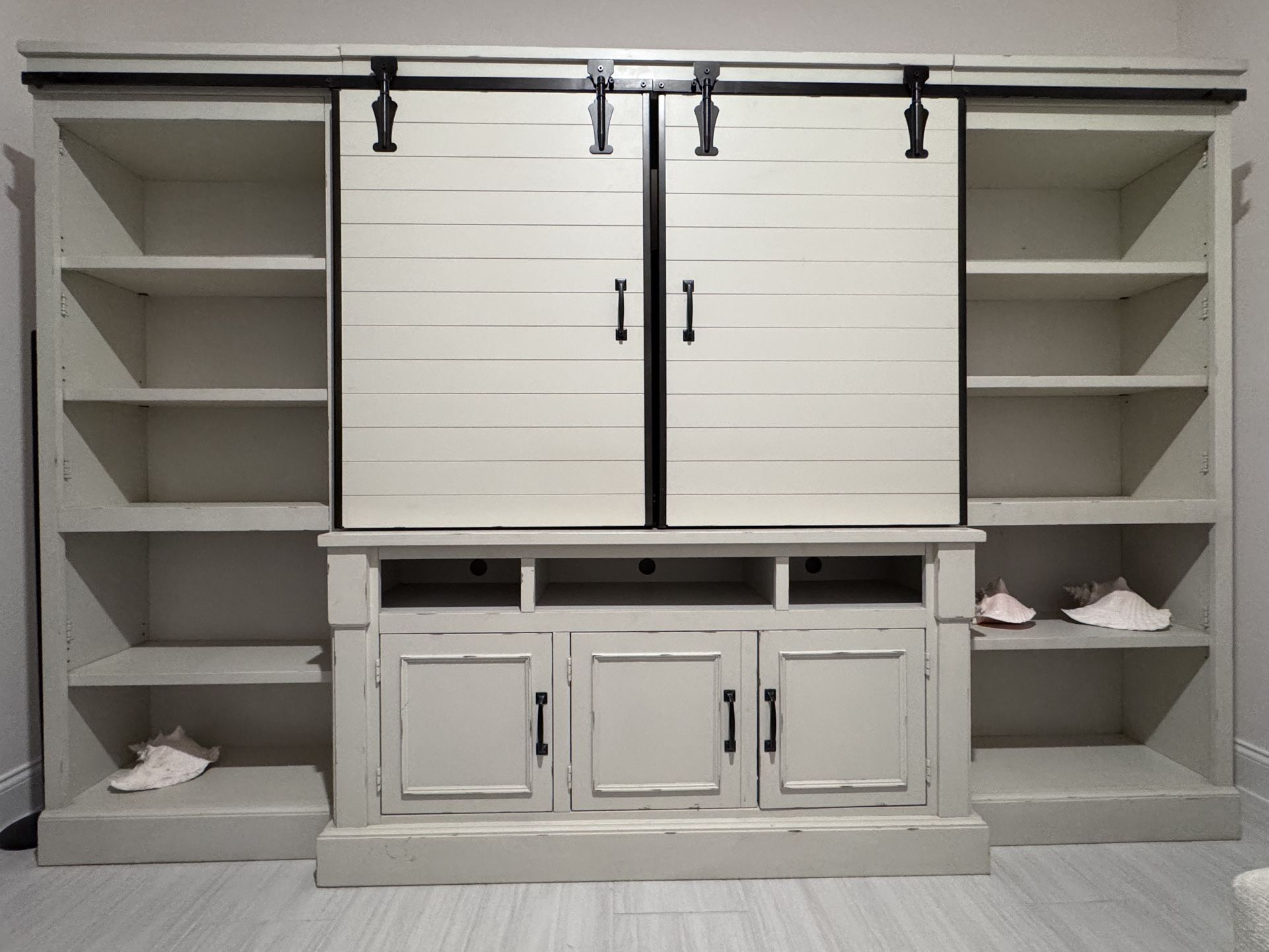 Barn Style Wood Entertainment Center TV Console