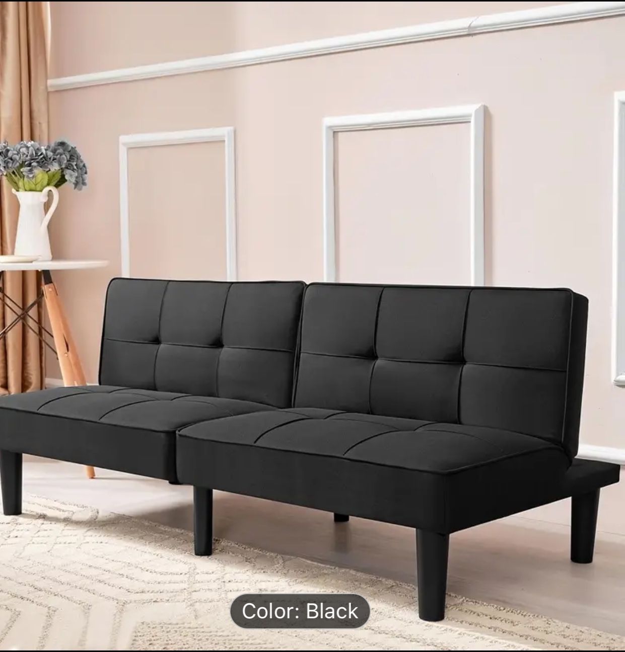 Linen Futon Couch Modern Sofa Bed Folding Reclining Sleeper Sofa Couch for Living Room