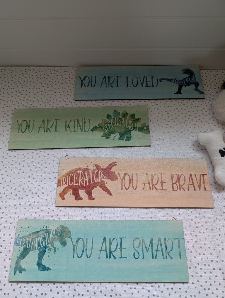4 PCs Inspirational Posters Wall Plaque for Kids