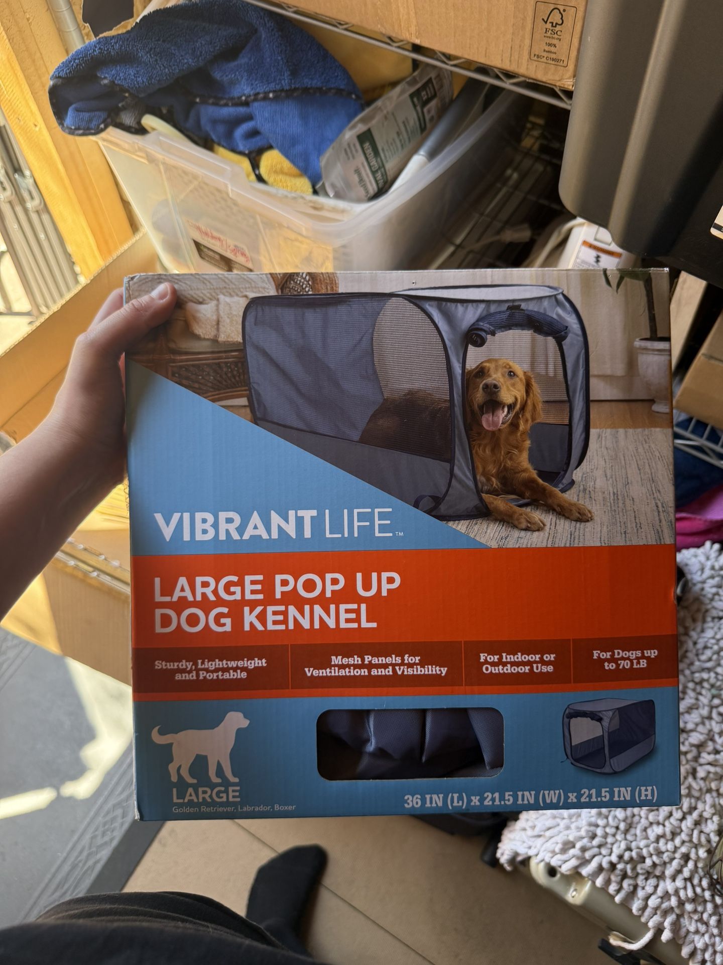 Large pop up dog kennel