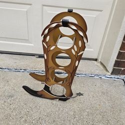 Cowboy Boot Metal Wine Rack