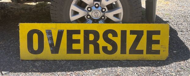 Large 4Ft Vintage Oversize Load Wooden Sign Semi Truck
