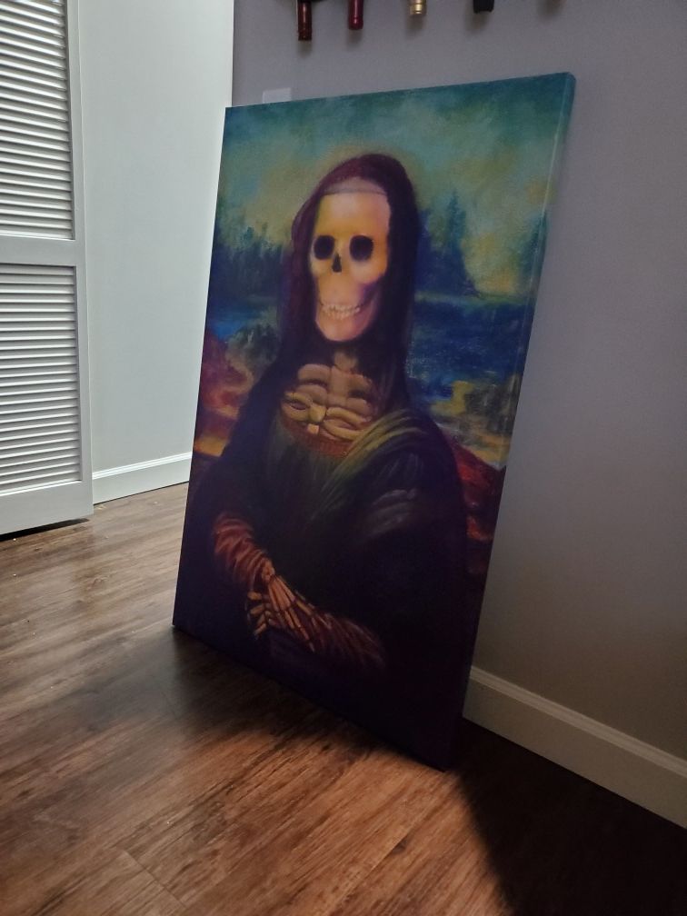 Creepy Bona Lisa Canvas Art