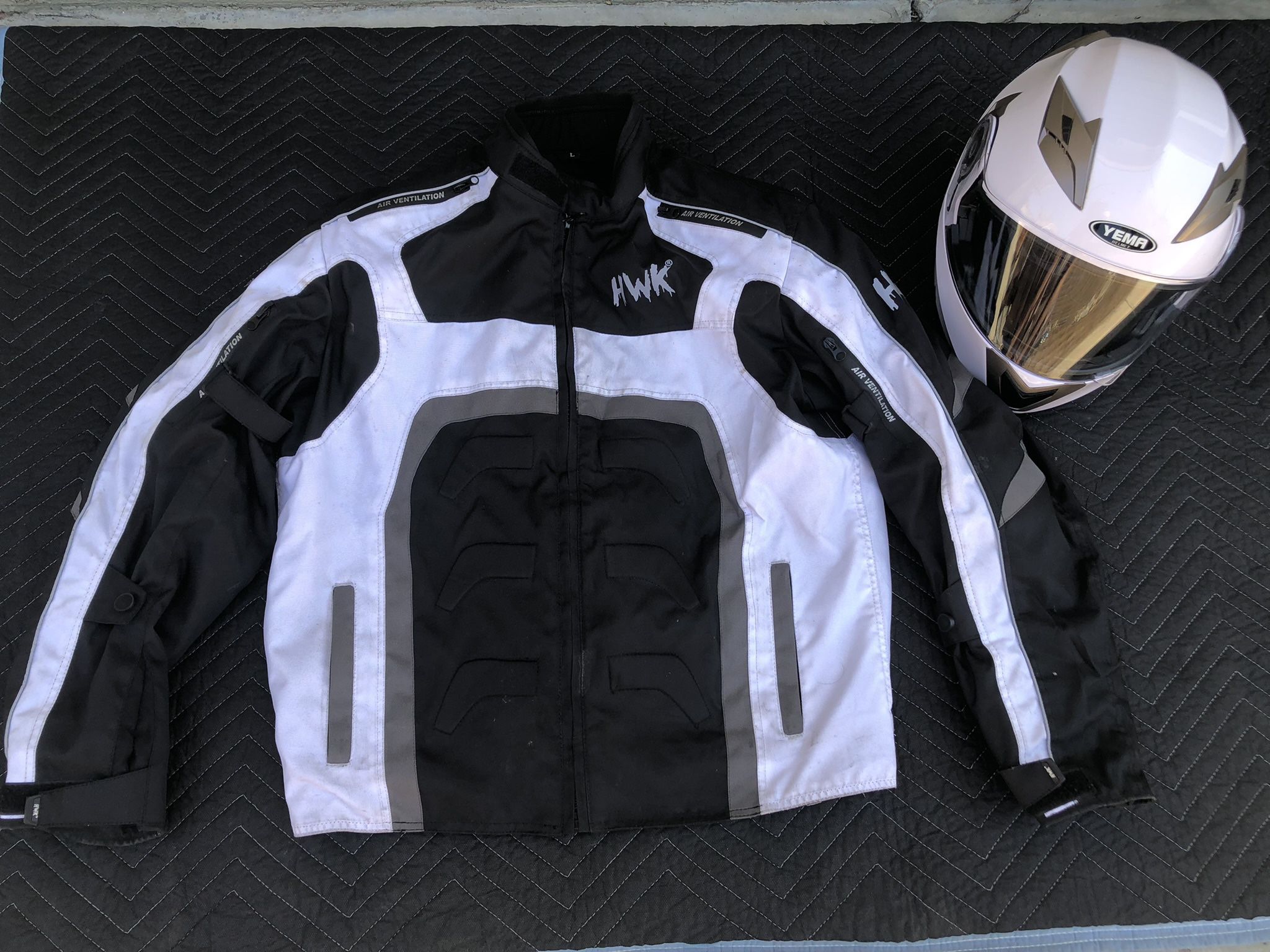 Motorcycle Riding Jacket and Helmet