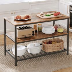 Kitchen Island with 3 Shelves
