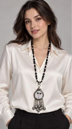Feline Artistic Charm Necklace