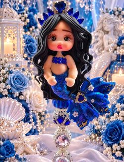 Handmade Mermaid Doll Figurine with Jewel Details