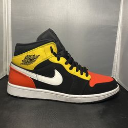 Nike Air Jordan 1 Mid SE Amarillo Orange Mens Sneakers Gym Shoes Size 11