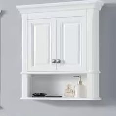 Moorpark 24 in. W x 8 in. D x 28 in. H Bathroom Storage Wall Cabinet in White