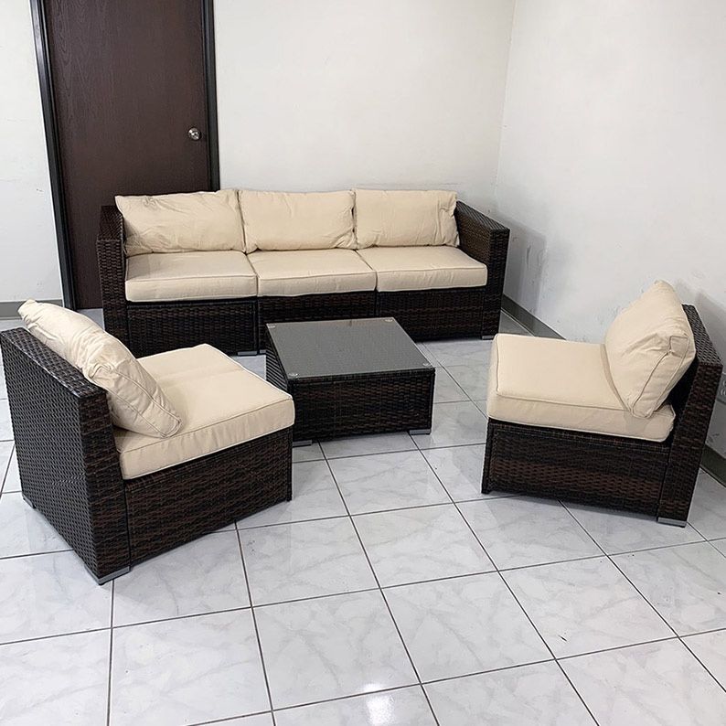 (New in box) $395 Outdoor Patio Furniture Set 6pcs Wicker Rattan Sectional Sofa 