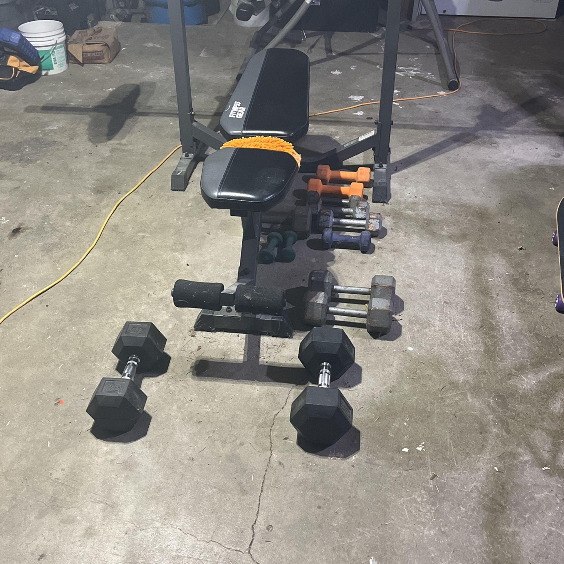 Bench And Associated Weights.