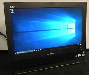 Lenovo 20 inch Business Grade All In One PC Intel Duo Core 4 GB RAM 500 GB HD DVD-RW Webcam Wi-Fi Windows 10 Professional