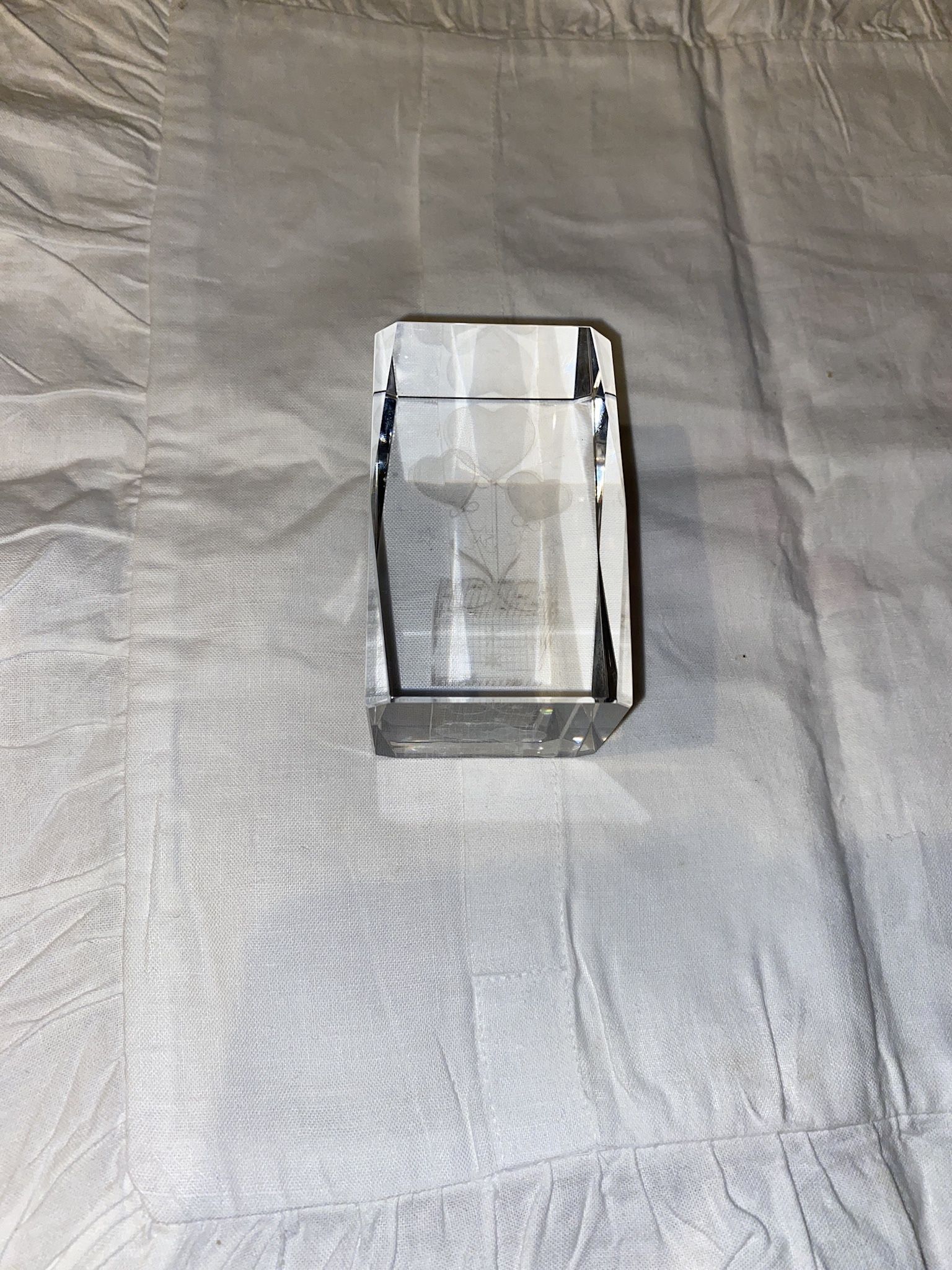 Paper Weight Heart Shaped Glass