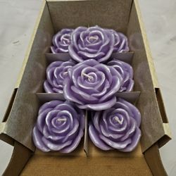 Candles Purple White Long Small 