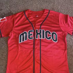Mexico Baseball #7 Baseball Jersey Unisex Red Retro Style