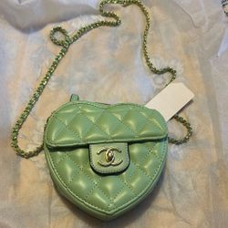 Mint Green Heart Desinger Bag 
