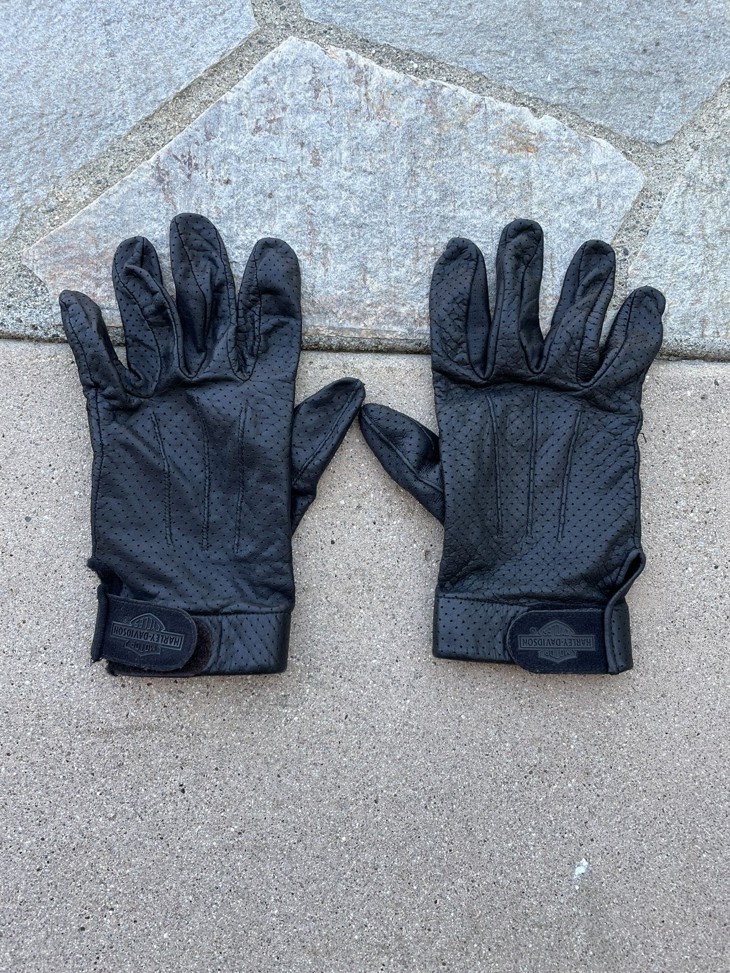 Harley Davidson Leather Perforated Gloves Large 