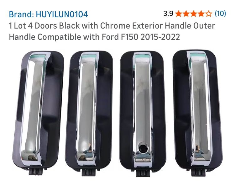 Black W/ Chrome Exterior Handles (4 Doors)