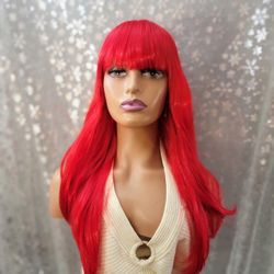 Red Synthetic Hair Wig 22" New