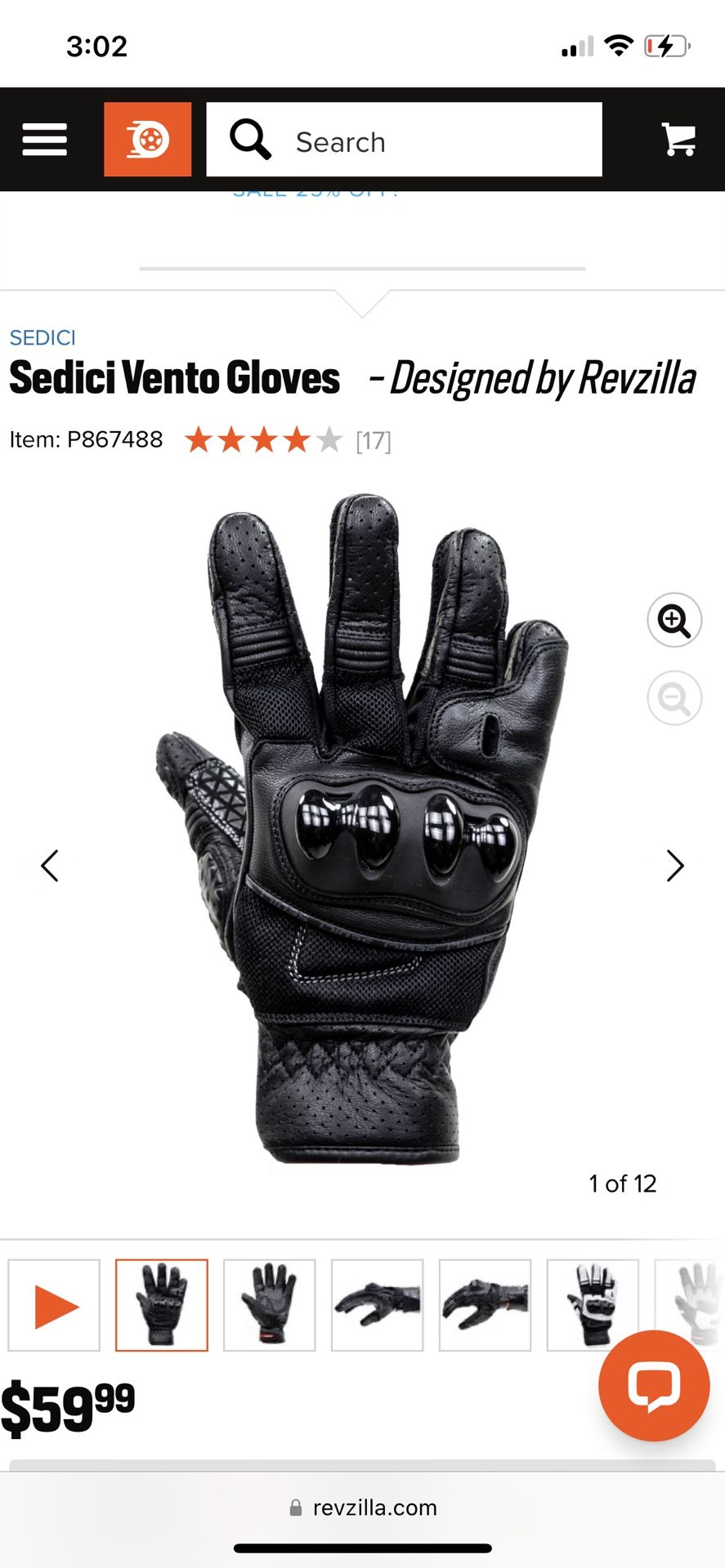 Sedici Vento Gloves Size XL $45