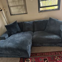 Dark Blue Deep Plunge Couch
