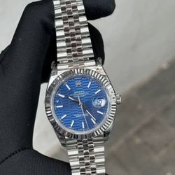 (300$)Rolex Datejust 36 Blue Motif Dial Jubilee Fluted Bezel