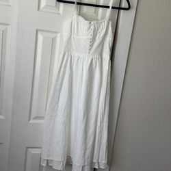 Commense French Ruffle Hem Cami Tiered Skirt Midi Dress Size Medium New