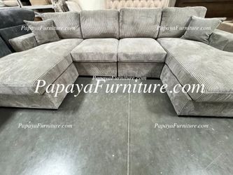 NEW DOUBLE CHAISE U Shape Sectional Large 120" Sofa Set Ashley Style BIG Discount SALE and Lounge Lounger Set Furniture Warehouse Clearance Closeout