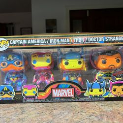 Marvel Black Light Funko Pop 4 Pack
