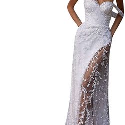 Embroidery Wedding  Or Reception Dress