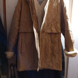  JC Percy For Marvin Richards Small 100% Leather Suede Heavy Lined Coat