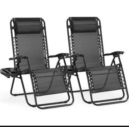 🔴🔴 Brand New Set Of 2 Zero Gravity Lounge Chairs