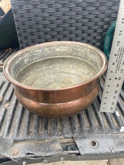 Vintage Copper Bowl Planter
