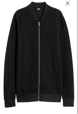 H&M Black Slim Fit Bomber Jacket (XL)