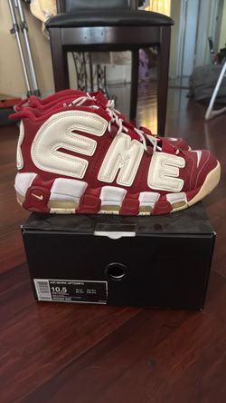 Red Supreme uptempo size 10.5