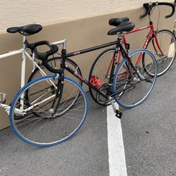 3 Road Bikes  For Sale  L-XL Frame Bicycle 