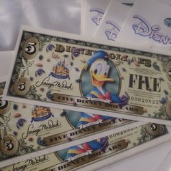 Disneyland Money,  $5 Bills, Limited Edition,  $300 Each