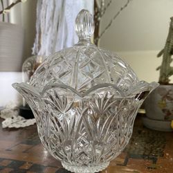 Crystal Candy Dish With Domed Lid